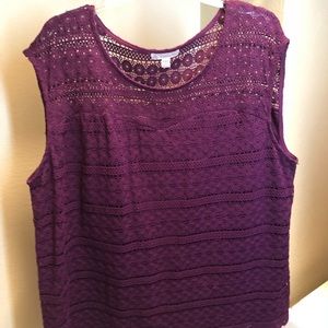 Dress Barn crochet layered dress top